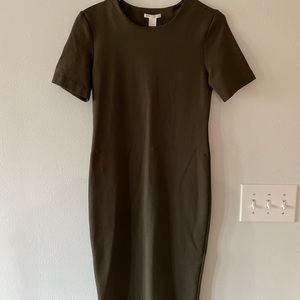 H&M Basics Dark Green Dress (Excellent Condition)